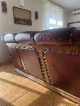 EMOK FIGARO – usnjena kotna sedežna 290 × 290 cm+tabure, masivni hrast