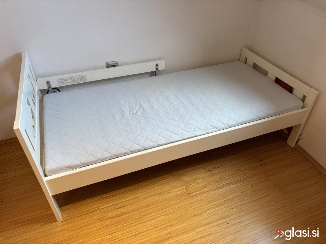 IKEA KRITTER otroška postelja dimenzije 160 x 70 cm v beli barvi - 2x