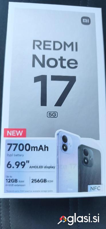 Xiaomi Redmi Note 17 5G 256 GB...Nov,zapakiran..Račun,garancija..