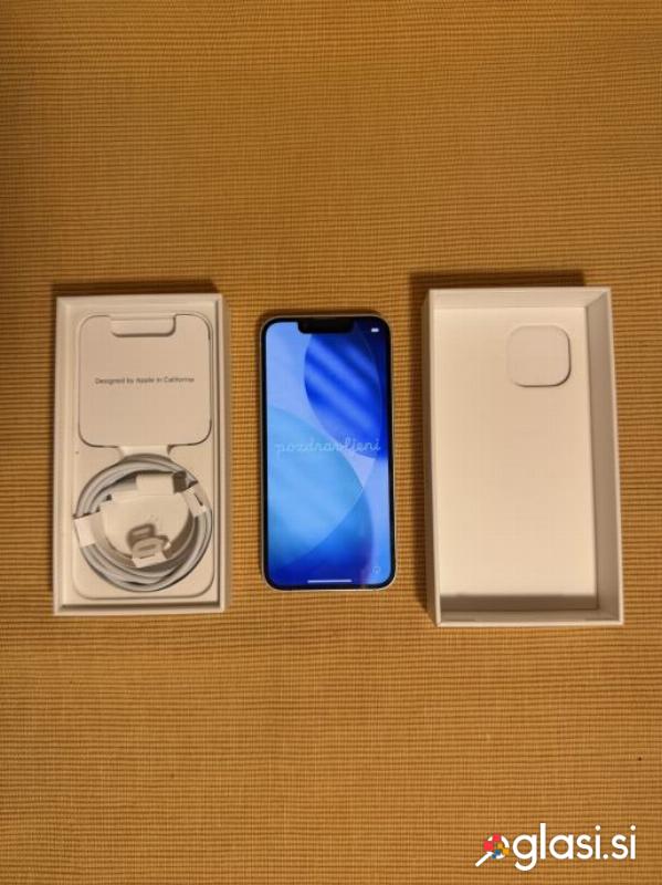 IPhone 13 mini 128GB (Beli) + nov (apple) kabel + nov prozoren ovitek