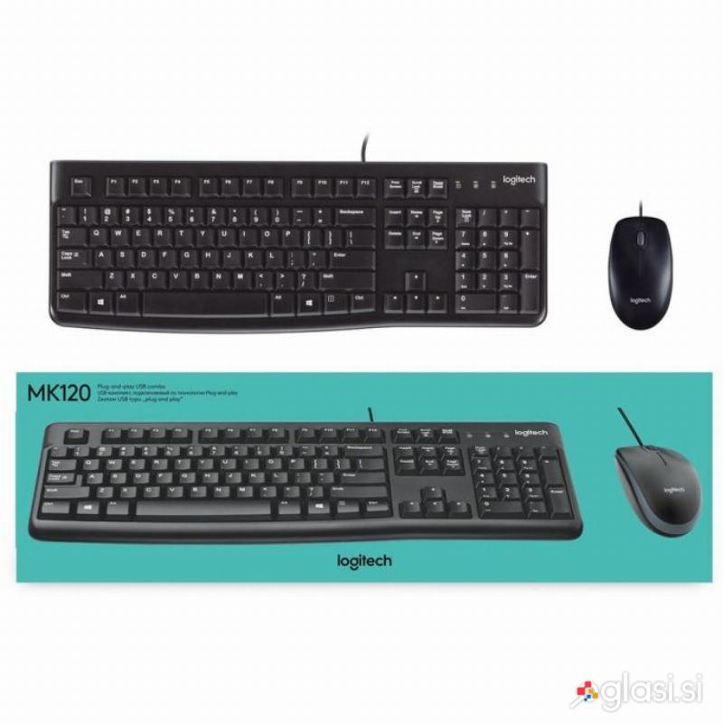 Logitech MK120 namizni komplet - tipkovnica + miška NOVO