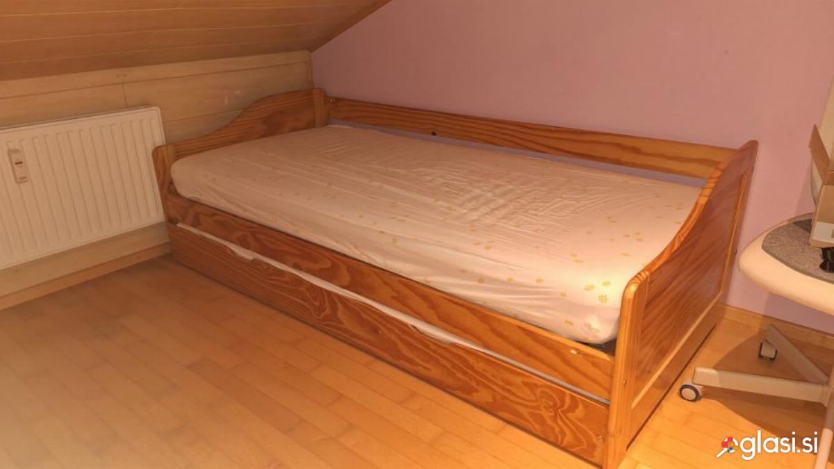 POSTELJA Z IZVLEČENIM DODATNIM LEŽIŠČEM 90x200cm