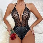 BODY Marlene Black - prosojen material, odprt hrbet, fetish
