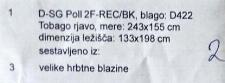 Rjav raztegljiv kotni trosed s shramb